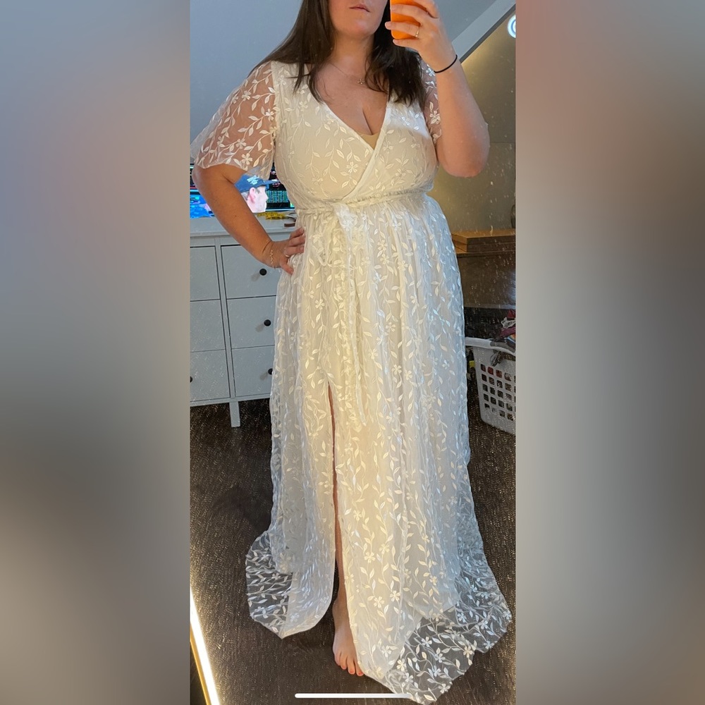 Baltic Born Ivory Marseille Embroidered Maxi Dress